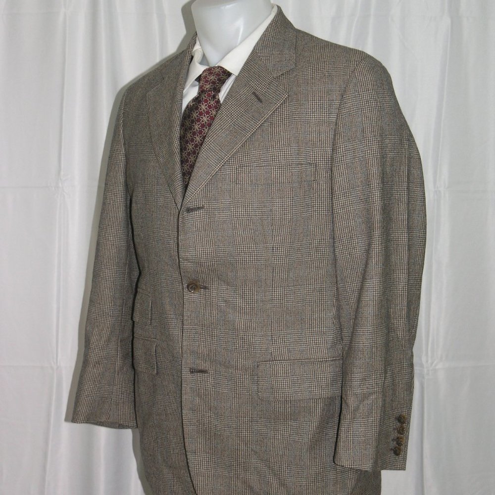 Fabrizio New York Taupe Plaid Three Button Suit 3… - image 6